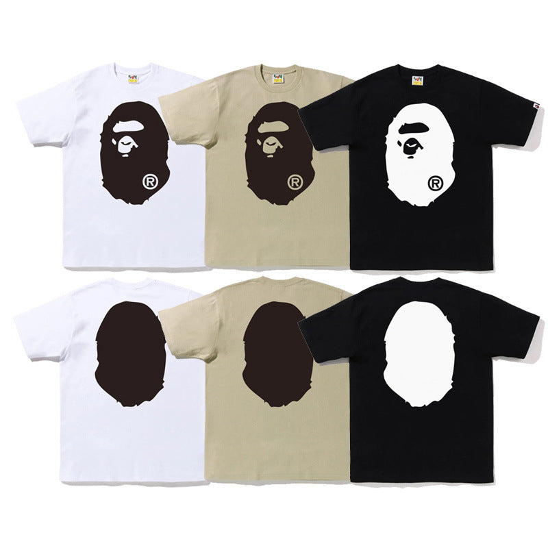 BAPE Shark Camo Graphic Tee Loose Unisex Streetwear T-Shirt