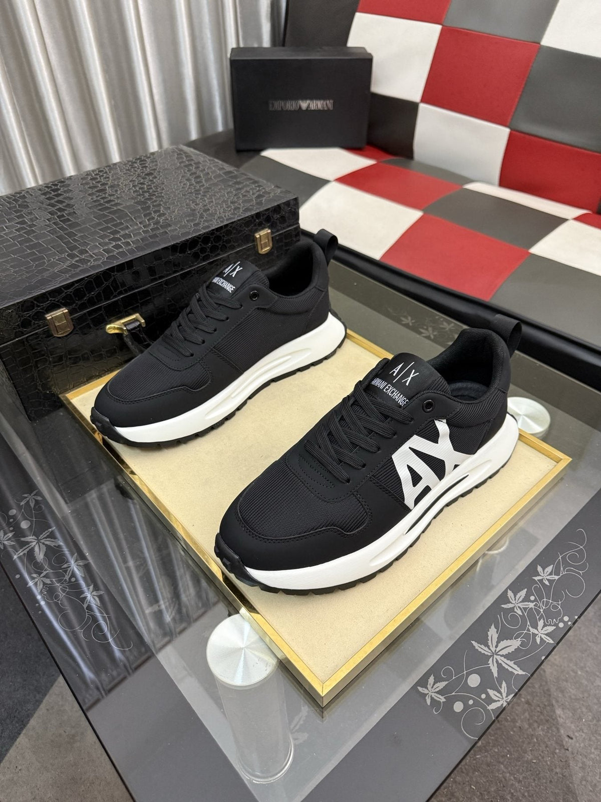 Armani Side-Graphic Casual Sneakers