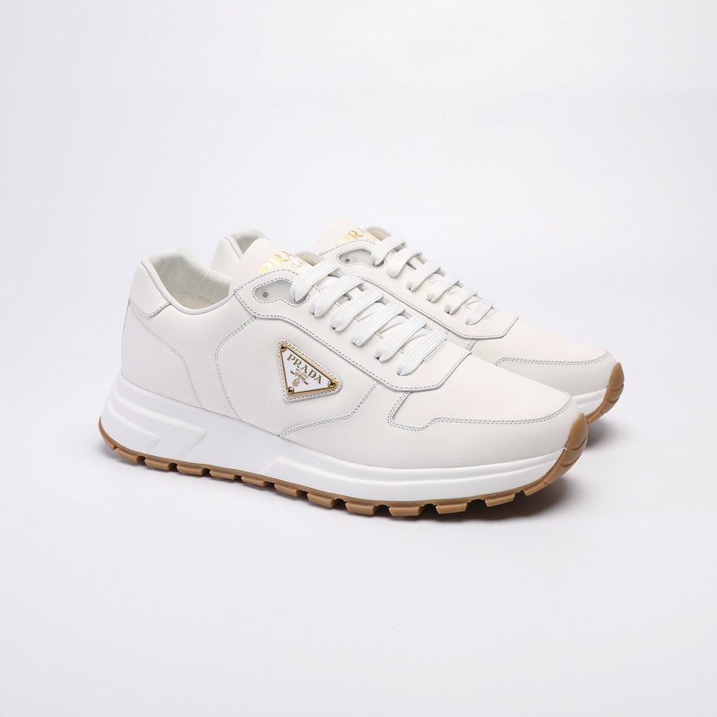 Prada Men's Triangle Badge Low-Top Sneakers - Leather Lining