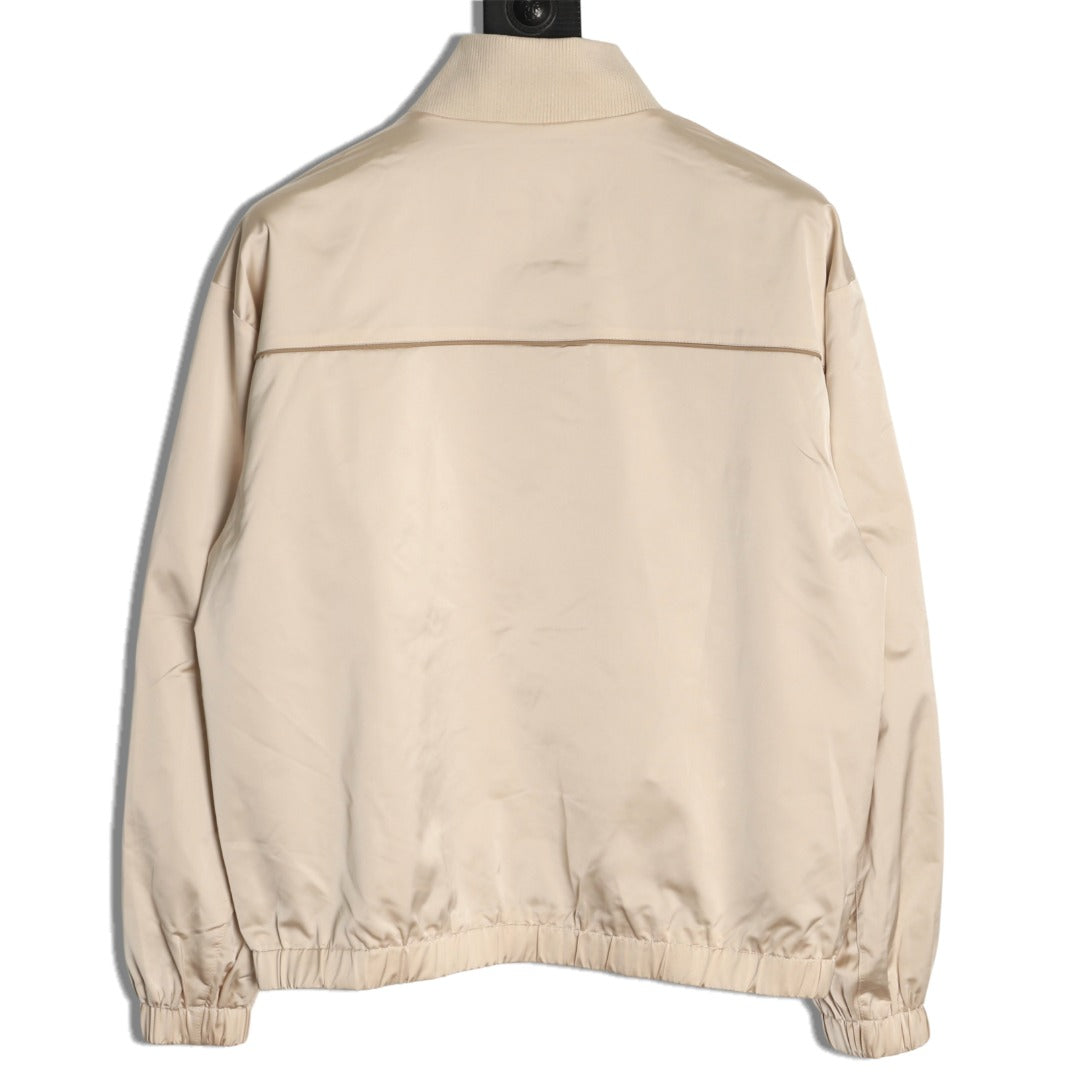 Louis Vuitton LV-Emblem Zip-Up Track Jacket - Light Beige